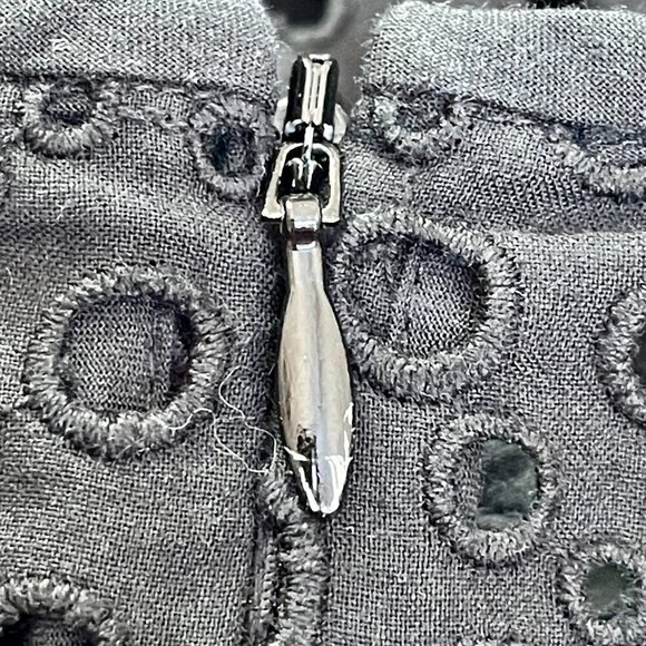 Club Monaco Cotton Nadeer Flutter Sleeve Eyelet Dress Black 0 Luxury Whimsigoth - Picture 13 of 13